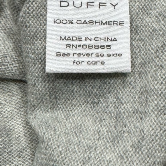 Duffy Sz S Cashmere Sweater Gray Black 3/4 sleeve Classic Minimalist New - Picture 4 of 5